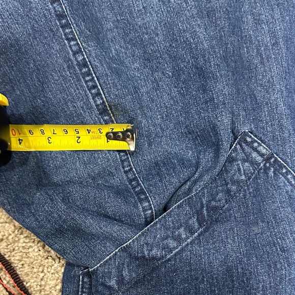 Lands' End Dark Blue Denim Jacket with Brown Corduroy Collar - Picture 2 of 11